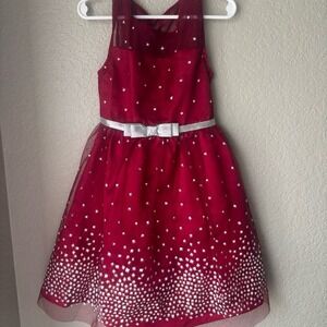 JONA MICHELLE  Girls Red Tulle  Special Occasion Dress size 5